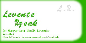levente uzsak business card