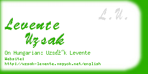 levente uzsak business card